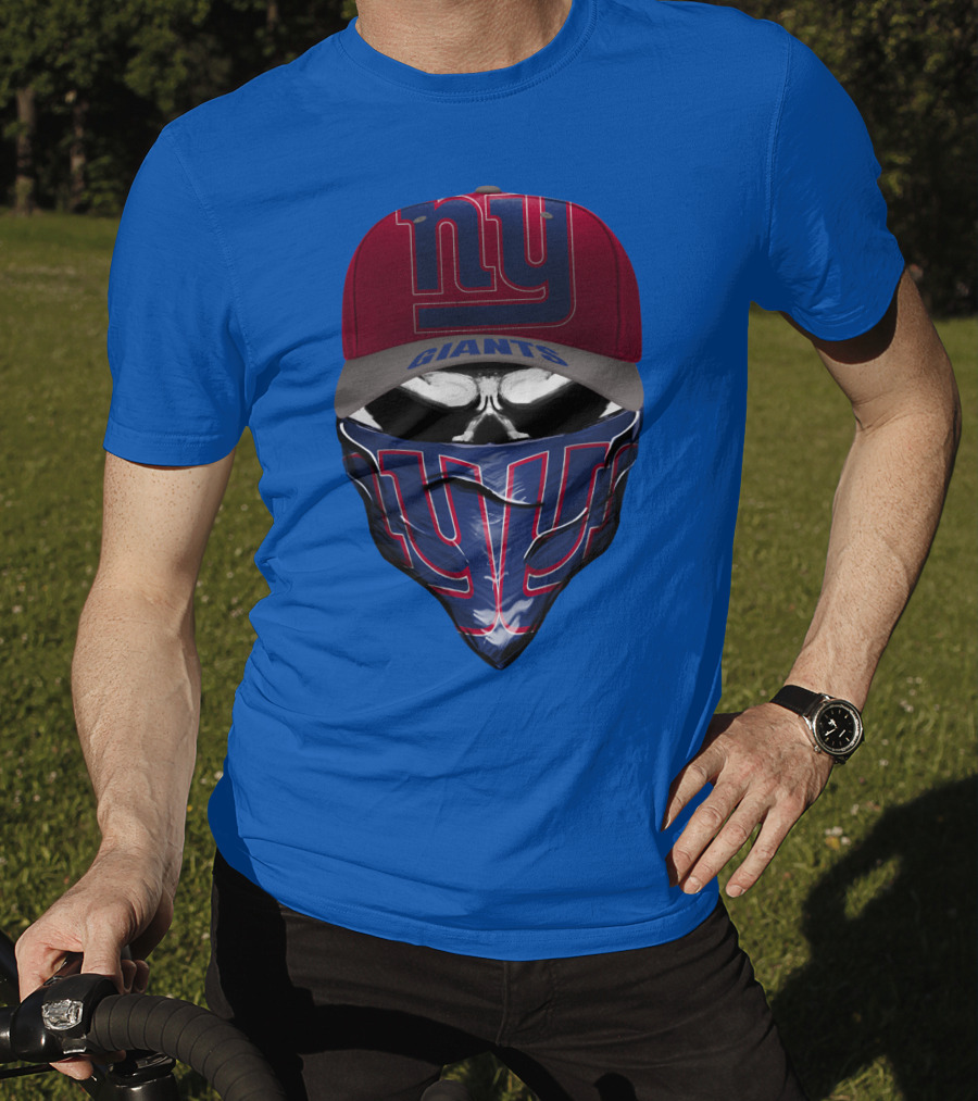Ny Giants Cap And Bandana Design With Team T-Shirt