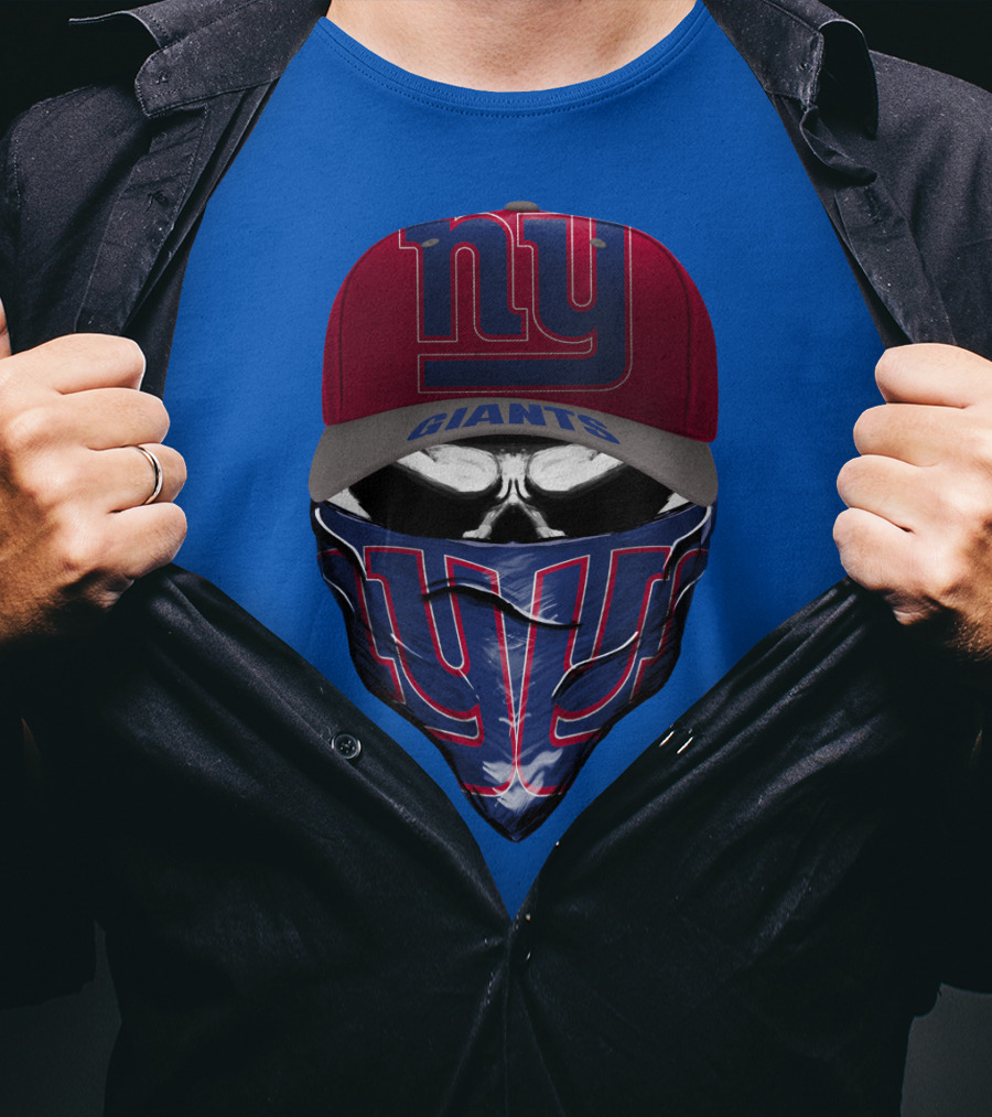 Ny Giants Cap And Bandana Design With Team T-Shirt