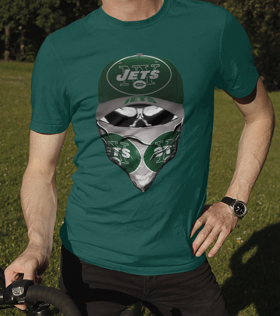 New York Jets Football Fan Mask And Cap Set T-Shirt