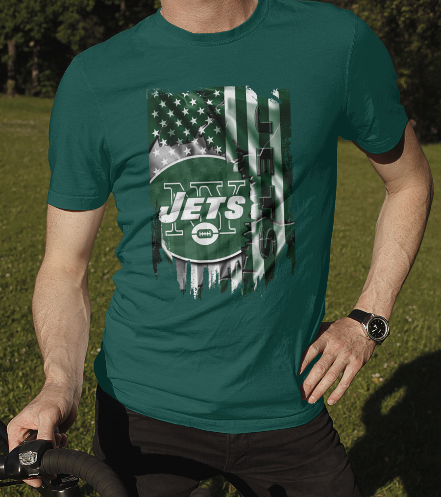 New York Jets American Flag Football T-Shirt