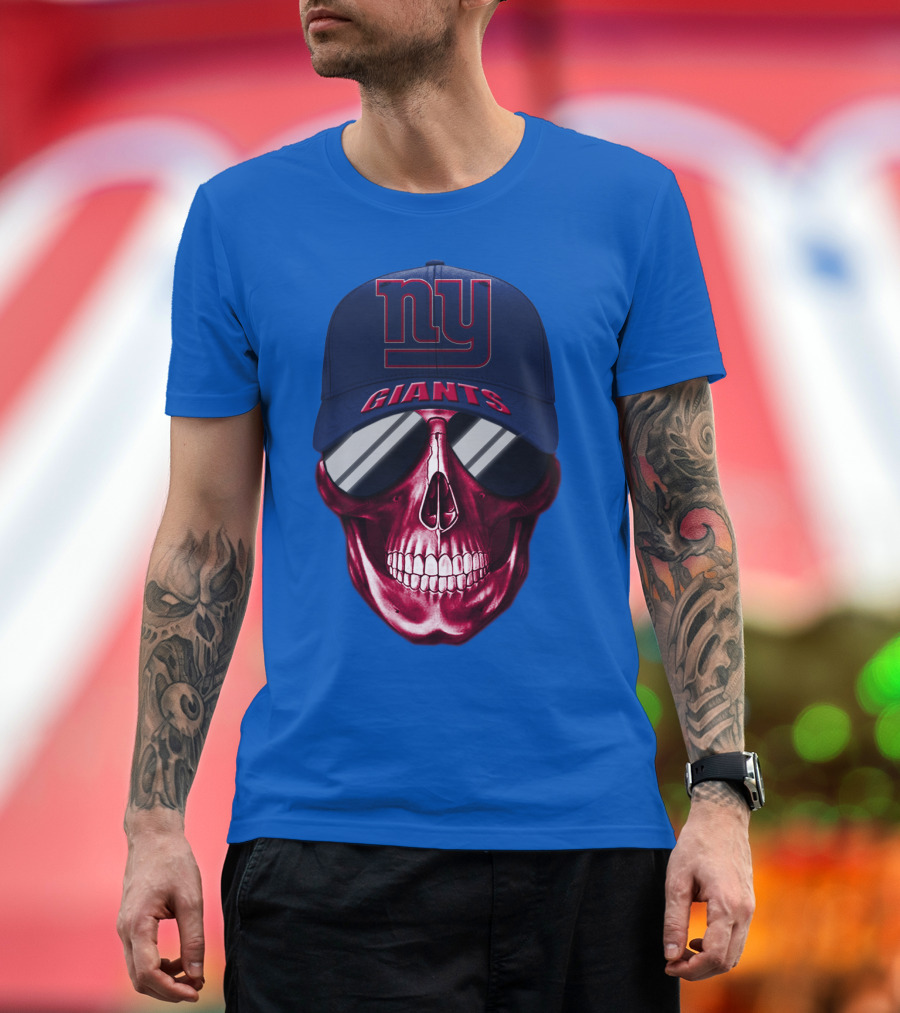 New York Giants Skull Cap T-Shirt