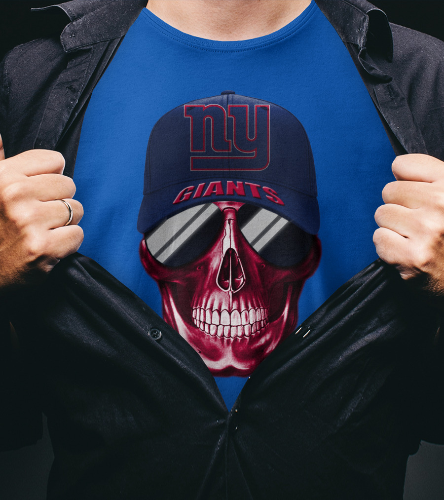 New York Giants Skull Cap T-Shirt
