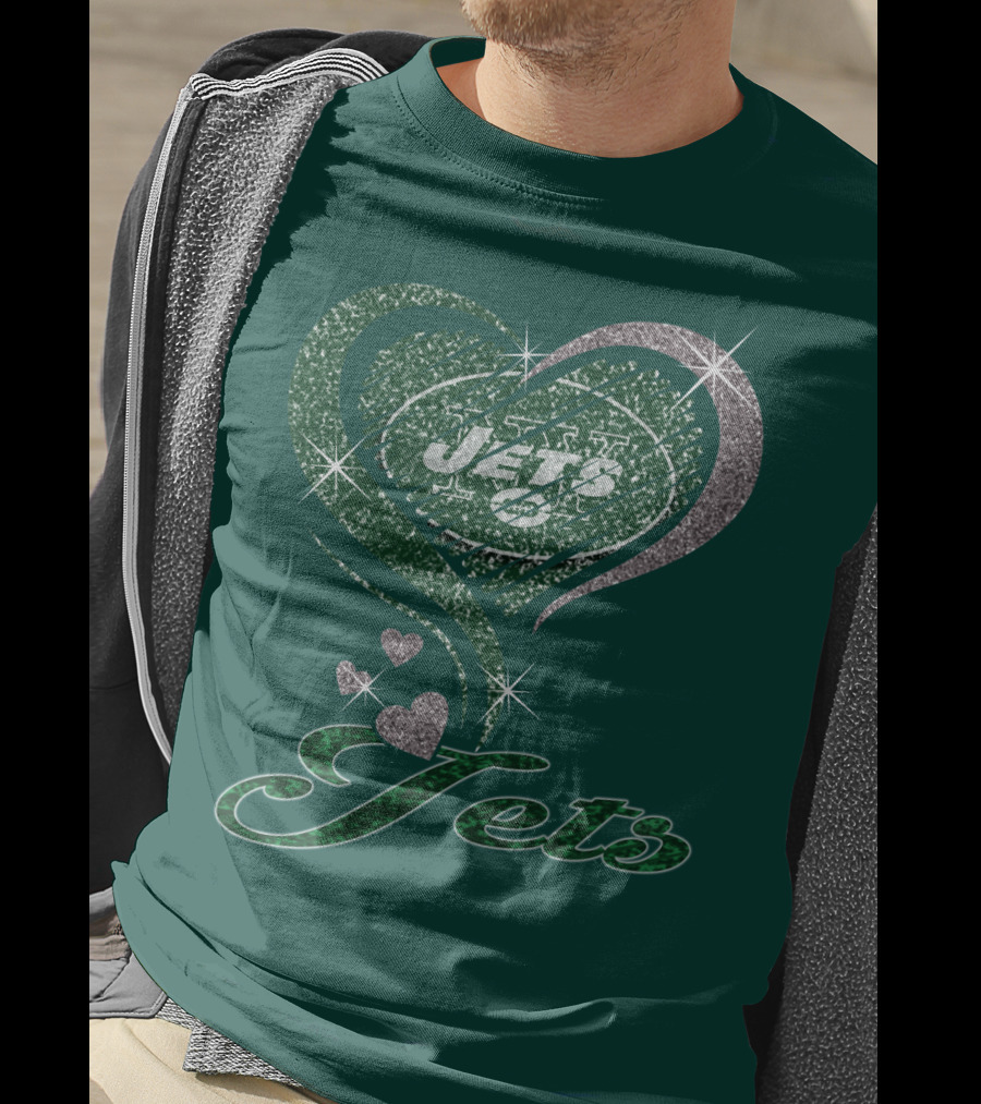 Jets Heart Sparkle T-Shirt
