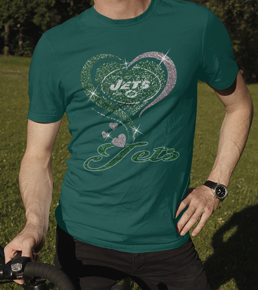 Jets Heart Sparkle T-Shirt