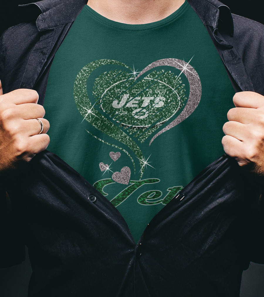 Jets Heart Sparkle T-Shirt