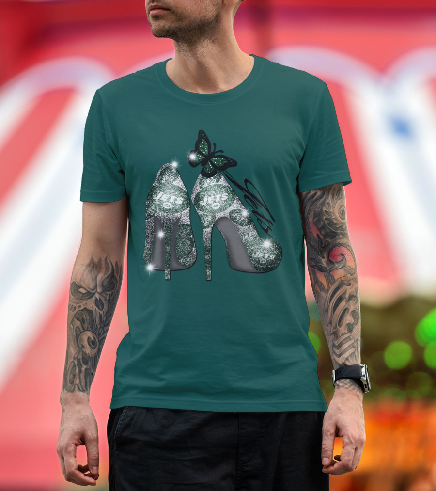 Jets Football High Heels With Butterfly T-Shirt