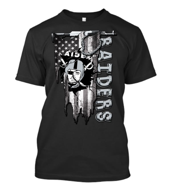Raider Nation Raiders Usa Flag T-Shirt
