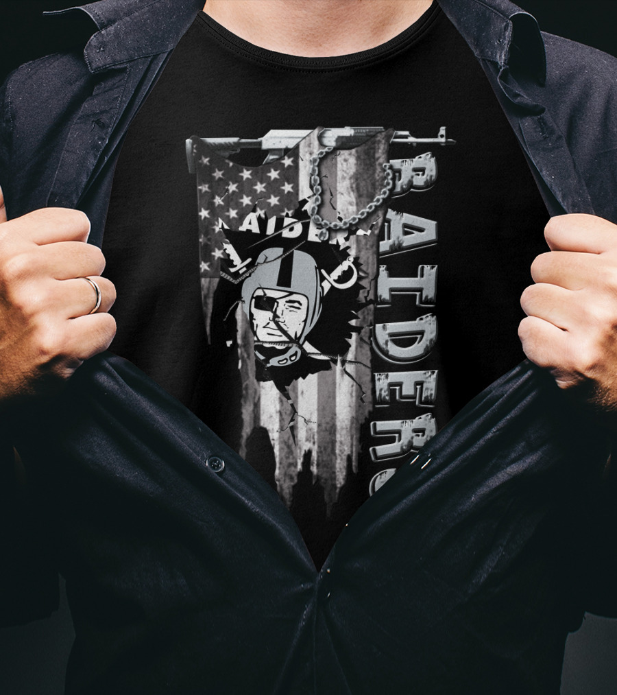 Raider Nation Raiders Usa Flag T-Shirt