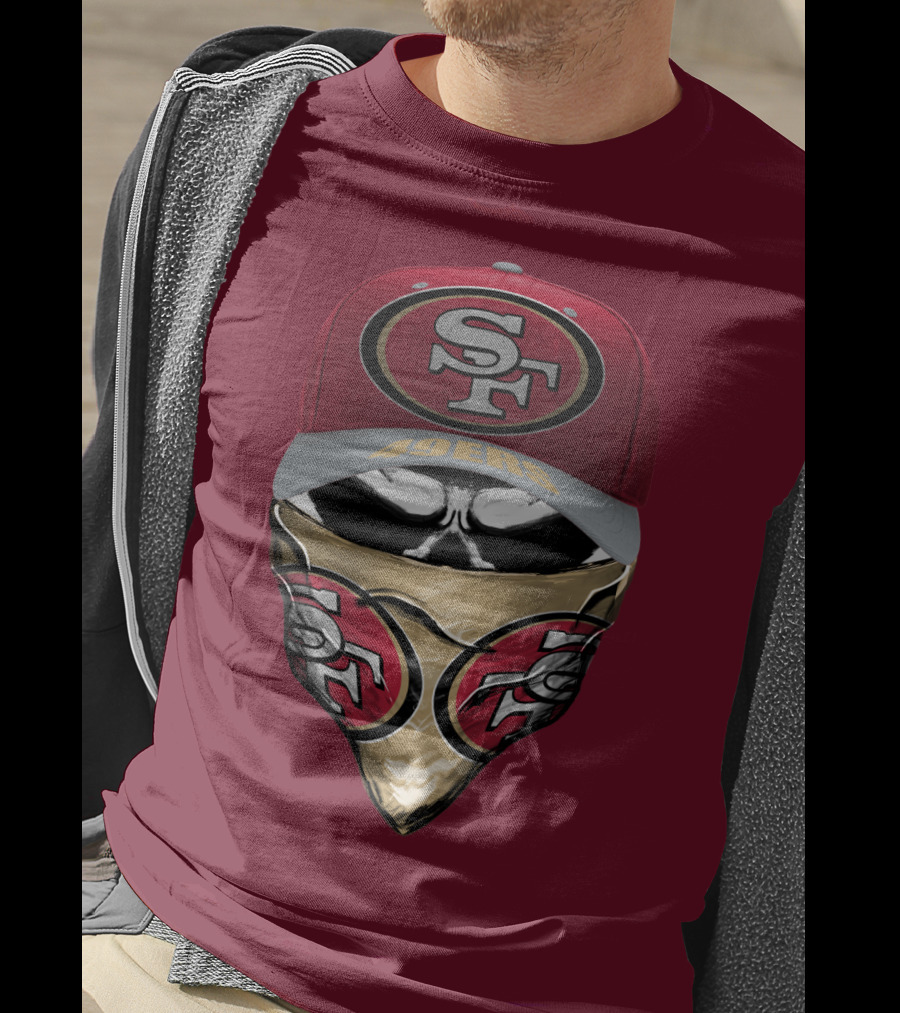 San Francisco 49ers Sf Logo Embroidered Cap And Bandana Combo T-Shirt