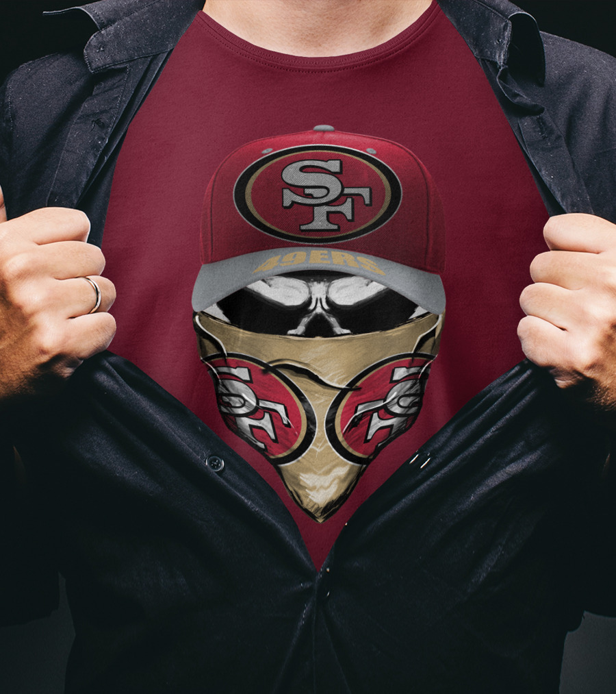 San Francisco 49ers Sf Logo Embroidered Cap And Bandana Combo T-Shirt