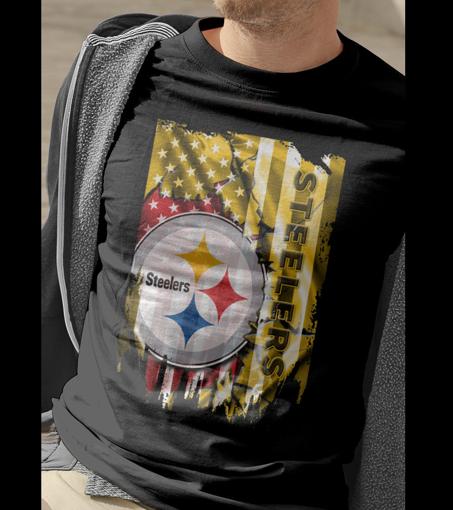 Pittsburgh Steelers Team Colors And Iconic Logomania T-Shirt