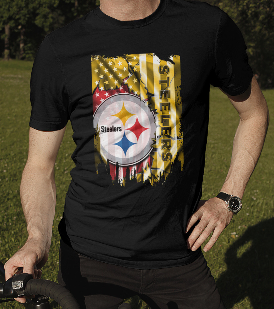 Pittsburgh Steelers Team Colors And Iconic Logomania T-Shirt