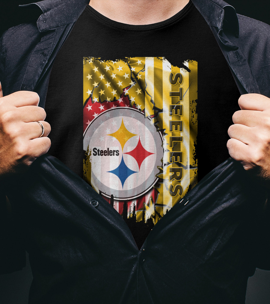 Pittsburgh Steelers Team Colors And Iconic Logomania T-Shirt