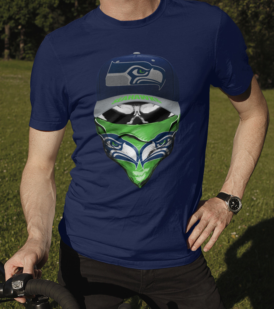 Seattle Seahawks Logo Hat And Bandana T-Shirt