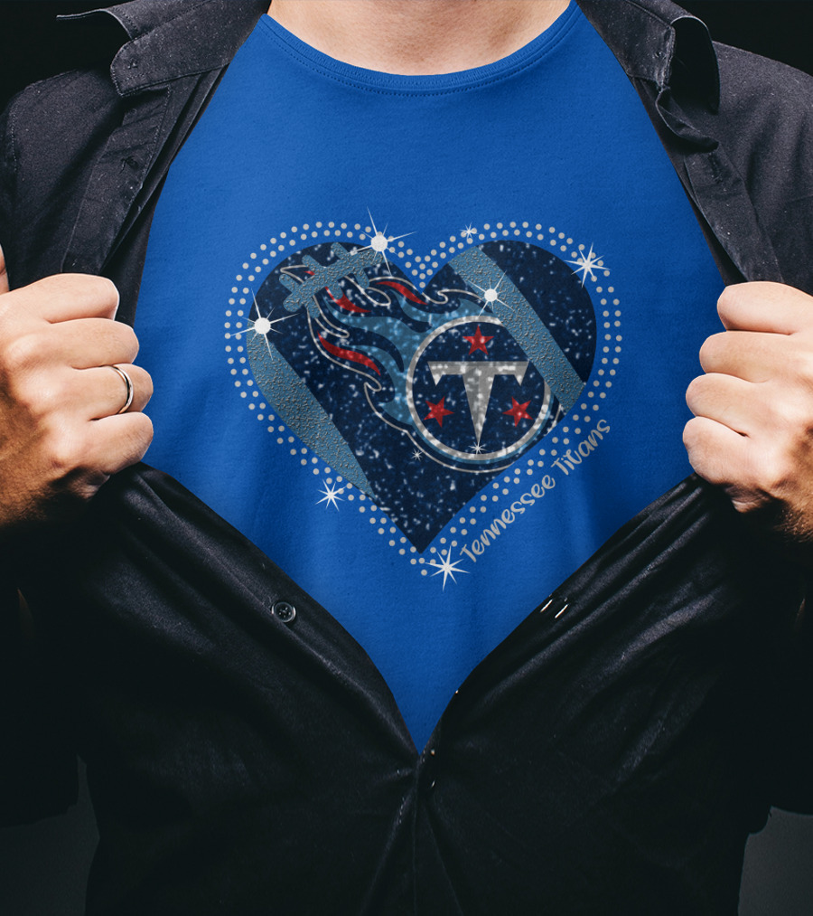 Tennessee Titans Sparkling Heart T-Shirt