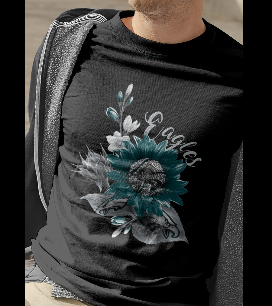 Philadelphia Eagles Floral Sunflower T-Shirt