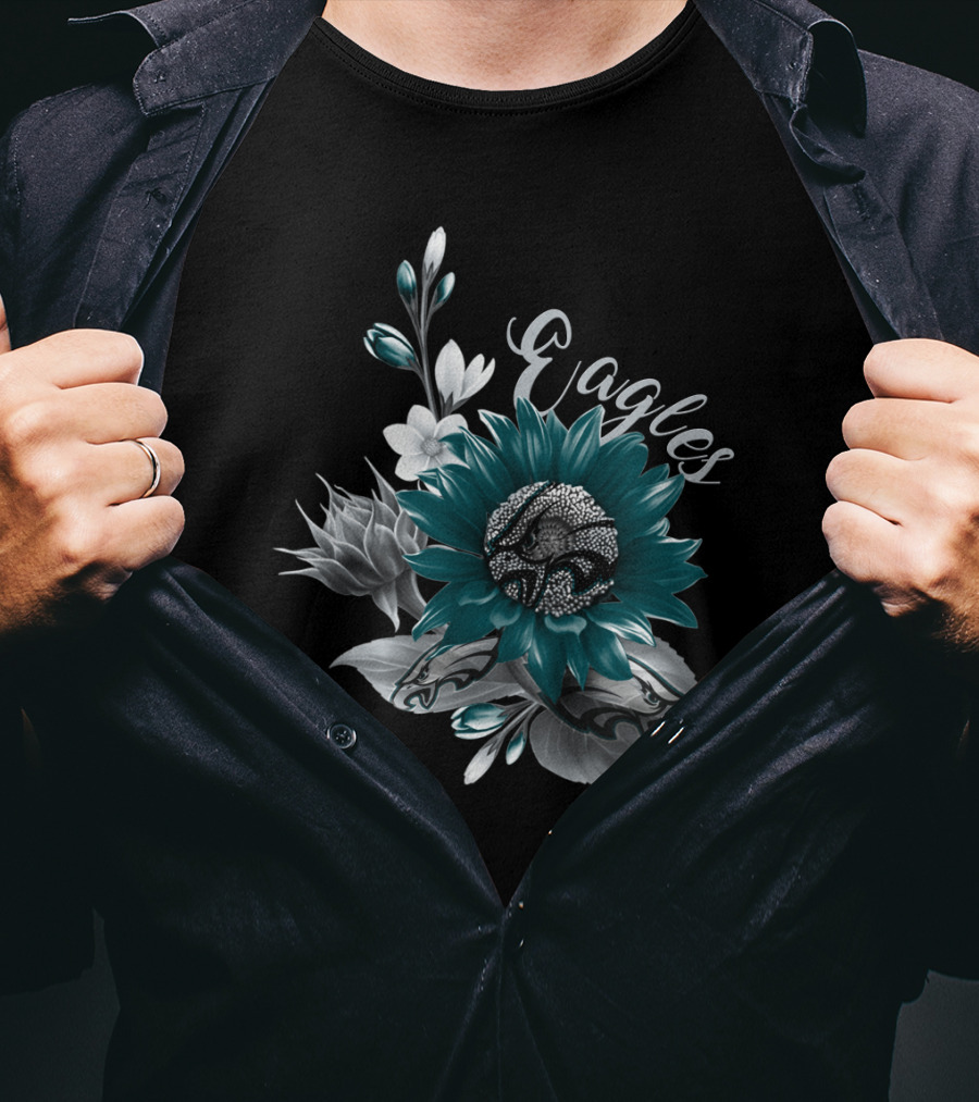 Philadelphia Eagles Floral Sunflower T-Shirt