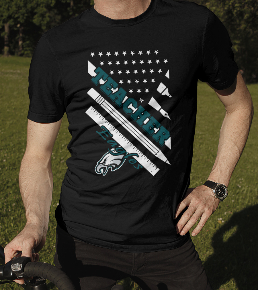 Philadelphia Eagles Teacher Usa Flag T-Shirt