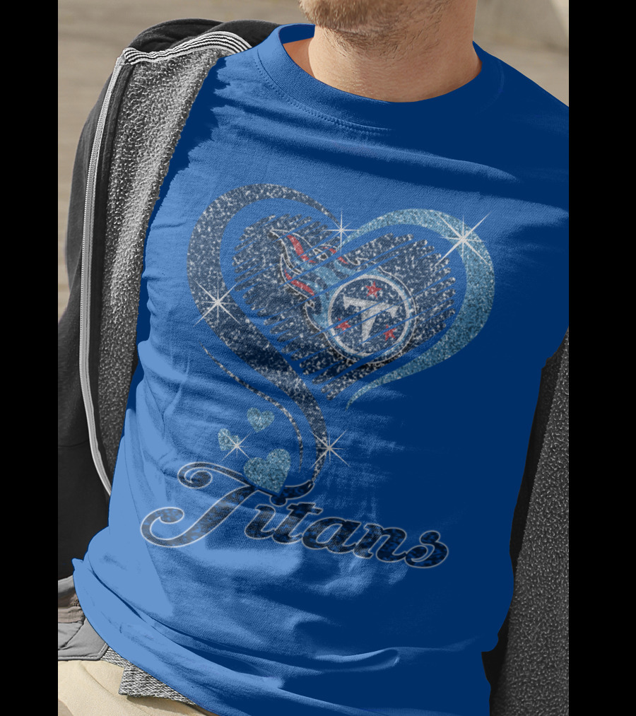 Tennessee Titans Heart Logo And Titans T-Shirt