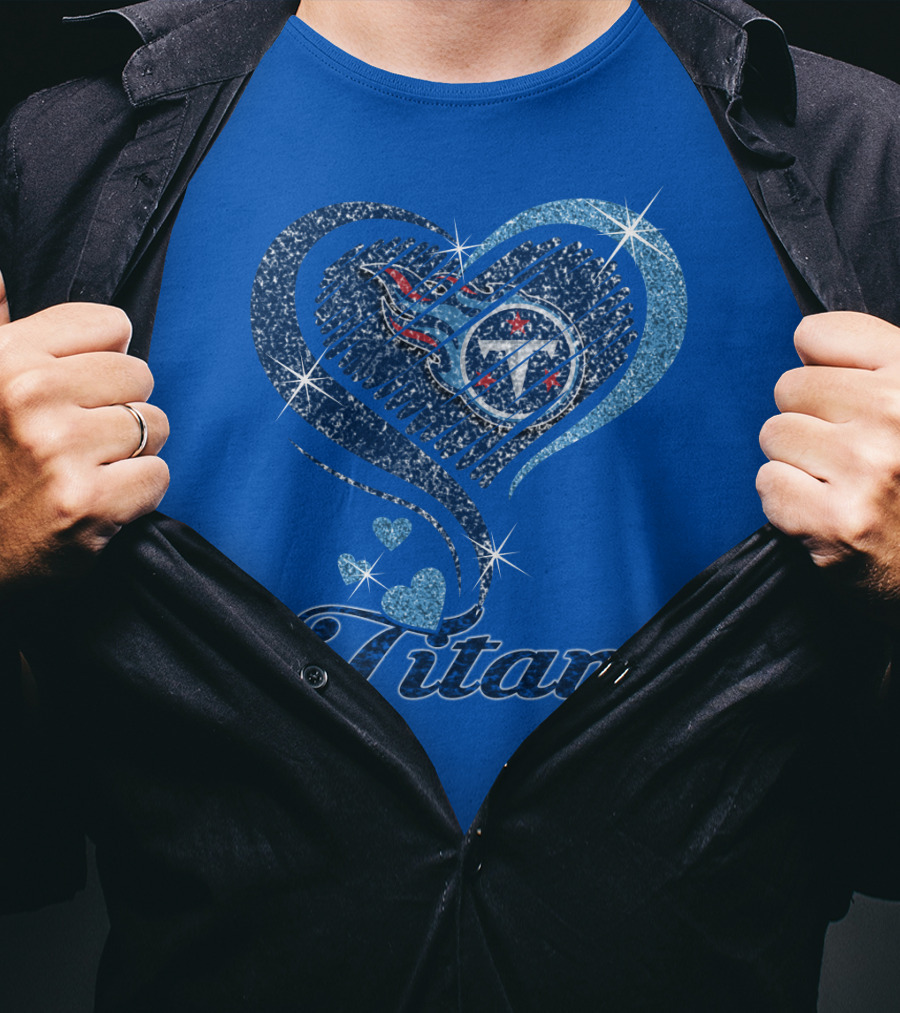 Tennessee Titans Heart Logo And Titans T-Shirt