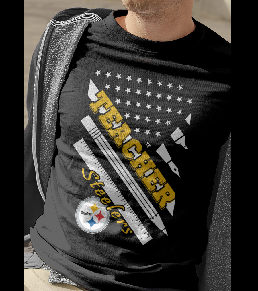Pittsburgh Steelers Teacher Stars And Supplies T-Shirt