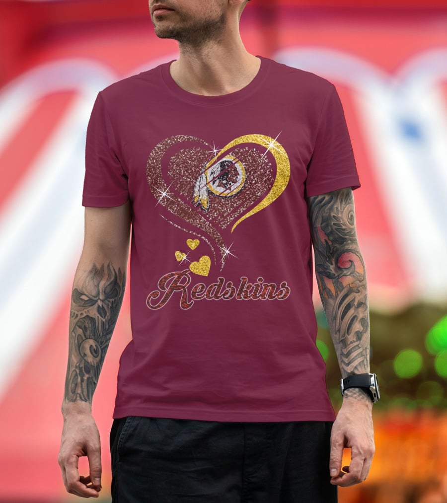 Redskins Heart Gold Football Team T-Shirt
