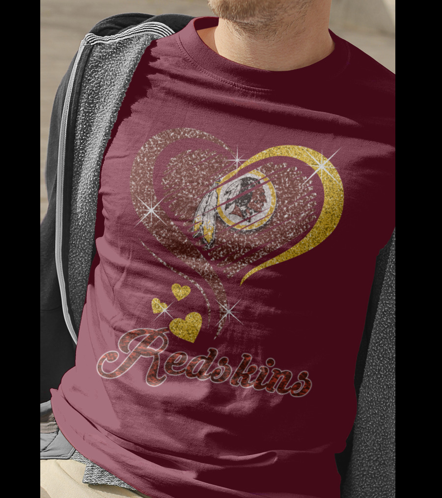 Redskins Heart Gold Football Team T-Shirt