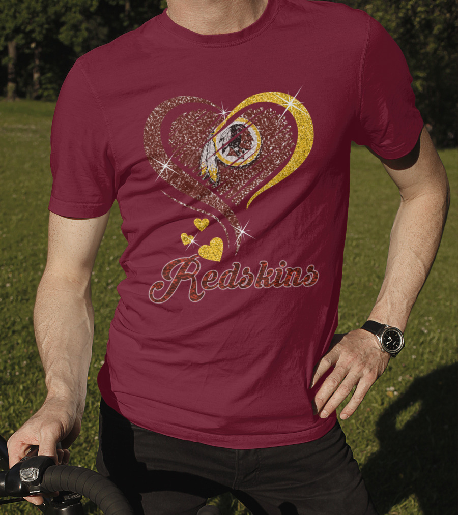 Redskins Heart Gold Football Team T-Shirt