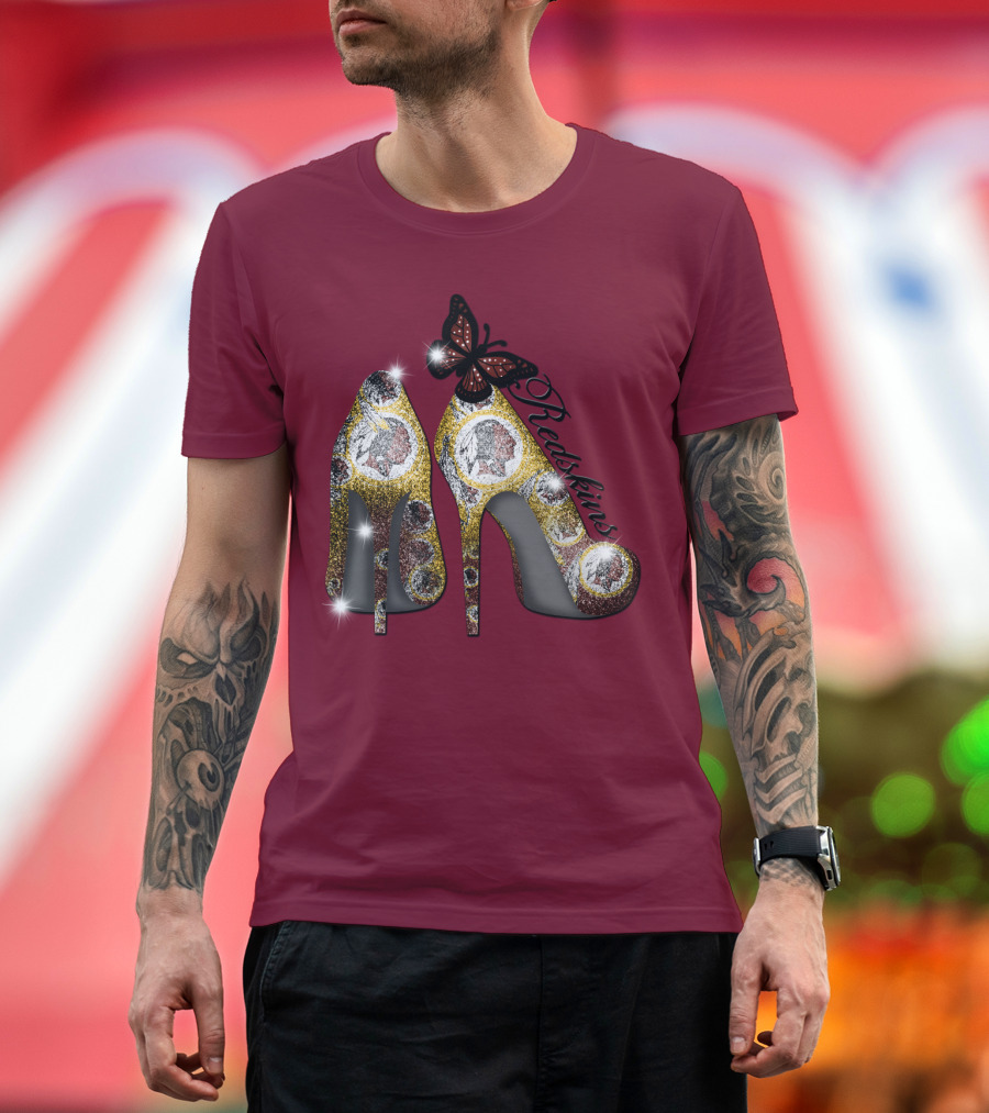 Redskins High Heels And Butterfly Sparkle T-Shirt
