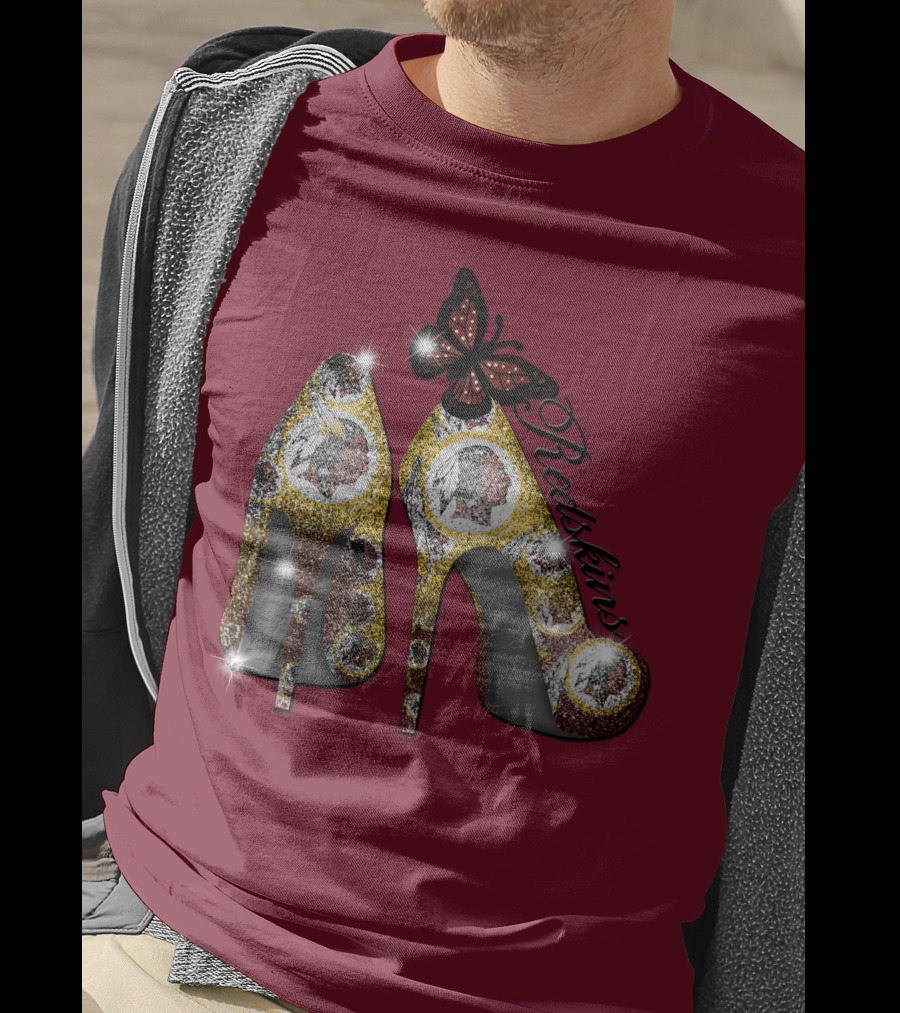 Redskins High Heels And Butterfly Sparkle T-Shirt