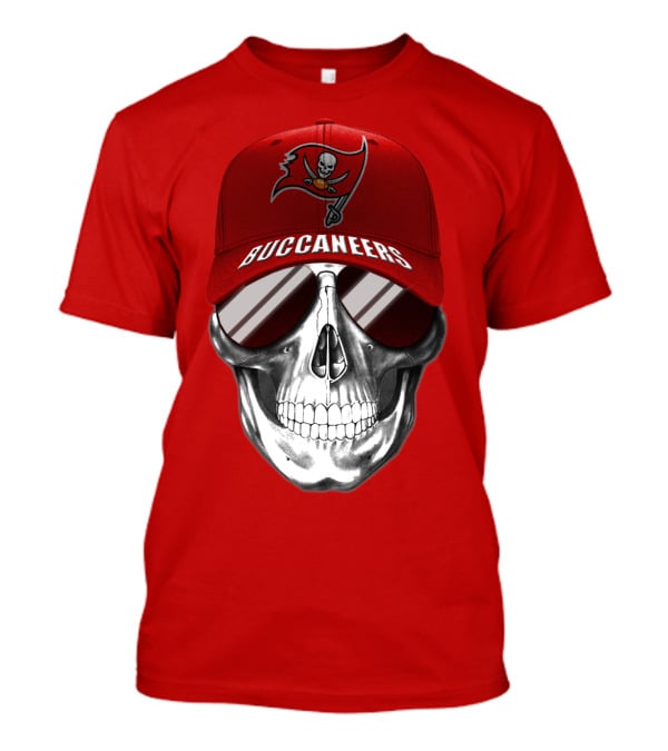 Tampa Bay Buccaneers Skull With Red Cap T-Shirt