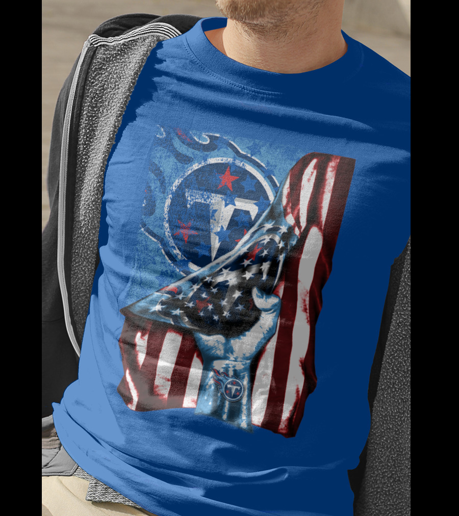 Tennessee Titans American Flag Stars And Stripes Team T-Shirt