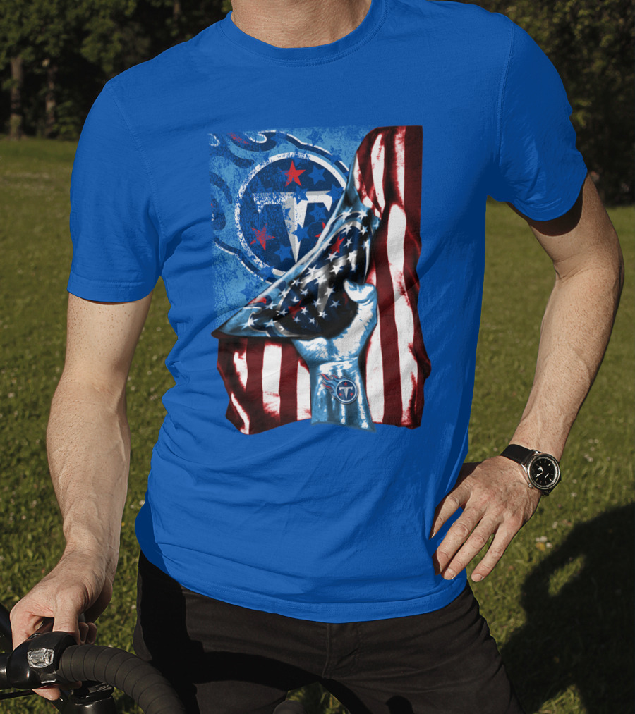 Tennessee Titans American Flag Stars And Stripes Team T-Shirt