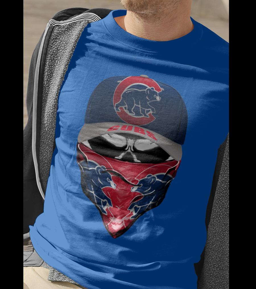 Chicago Cubs Bear Logo Cap And Bandana Combo T-Shirt