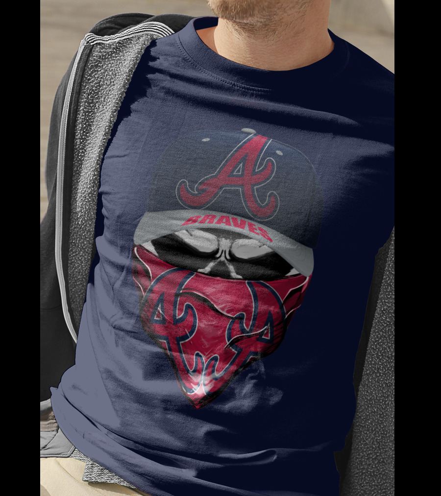 Atlanta Braves A Cap And Bandana Logo Style T-Shirt