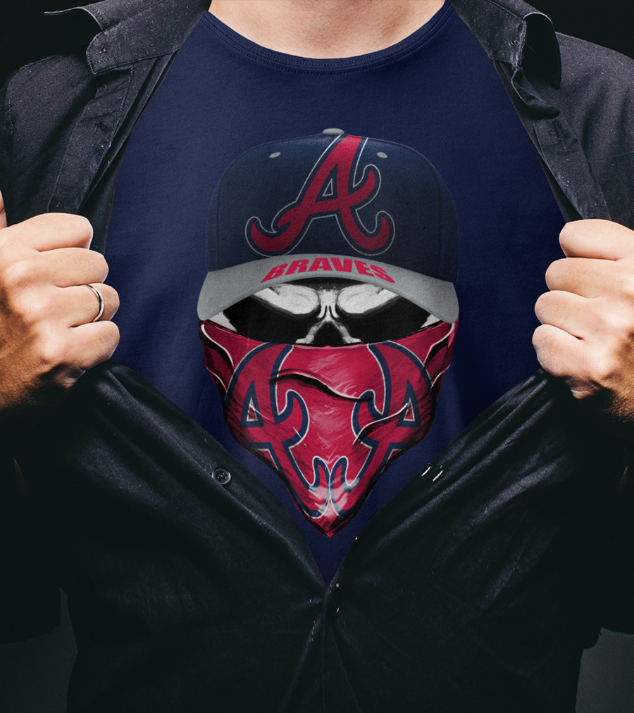 Atlanta Braves A Cap And Bandana Logo Style T-Shirt