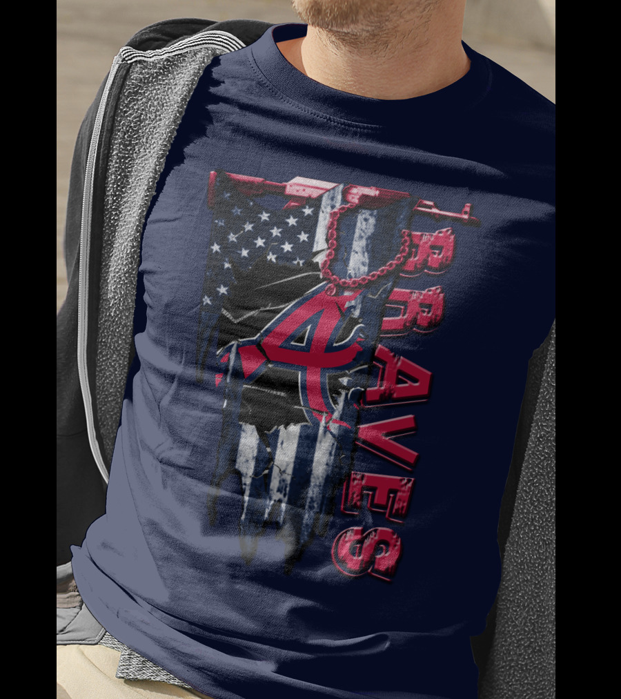Atlanta Braves Patriotic Logo American Flag T-Shirt