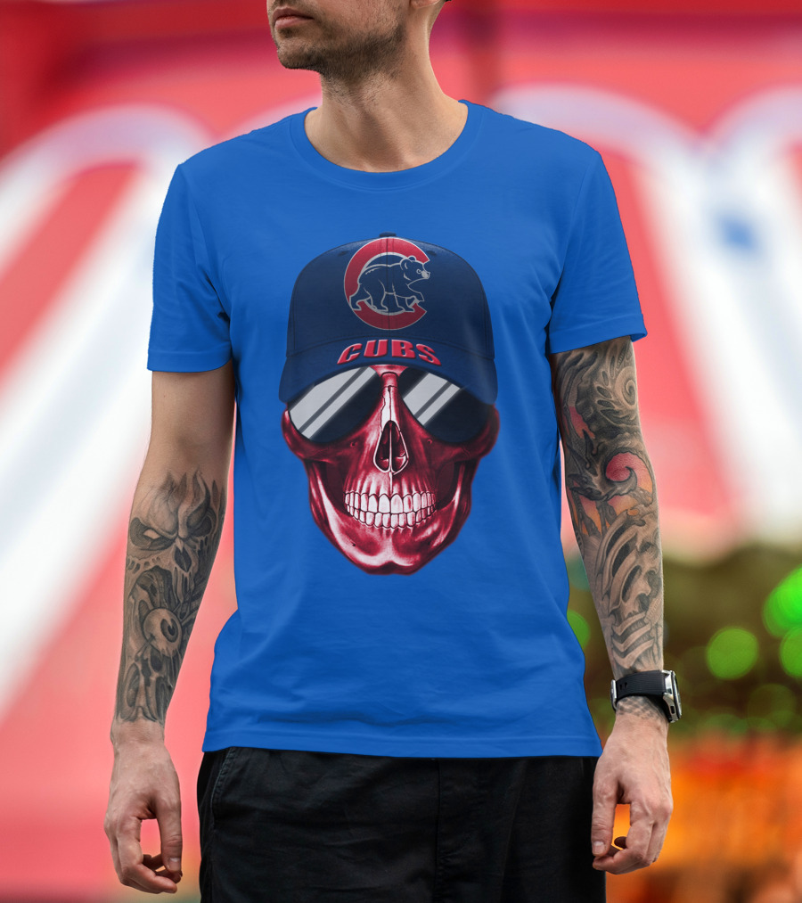 Chicago Cubs Skull Cap T-Shirt