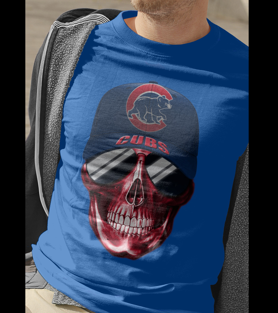 Chicago Cubs Skull Cap T-Shirt