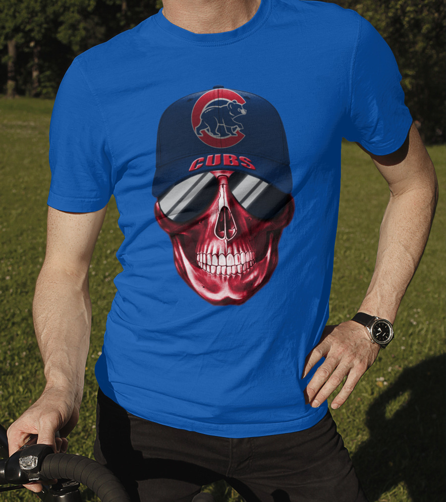 Chicago Cubs Skull Cap T-Shirt