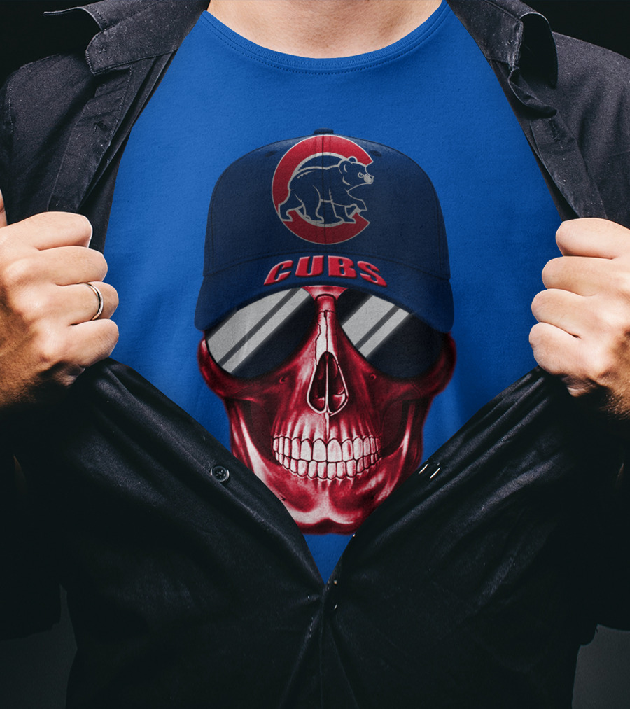 Chicago Cubs Skull Cap T-Shirt