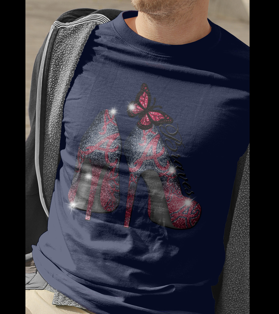 Atlanta Braves High Heels Butterfly T-Shirt