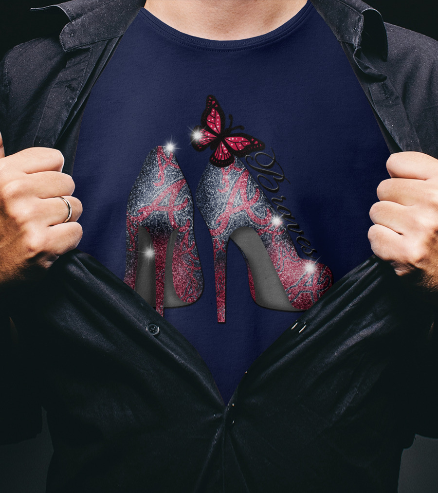 Atlanta Braves High Heels Butterfly T-Shirt