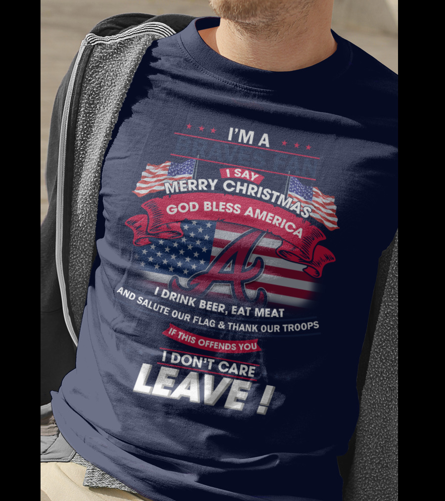 I'm A Braves Fan Merry Christmas God Bless America T-Shirt
