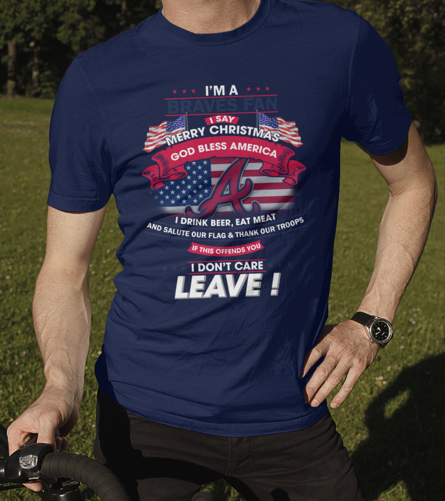 I'm A Braves Fan Merry Christmas God Bless America T-Shirt