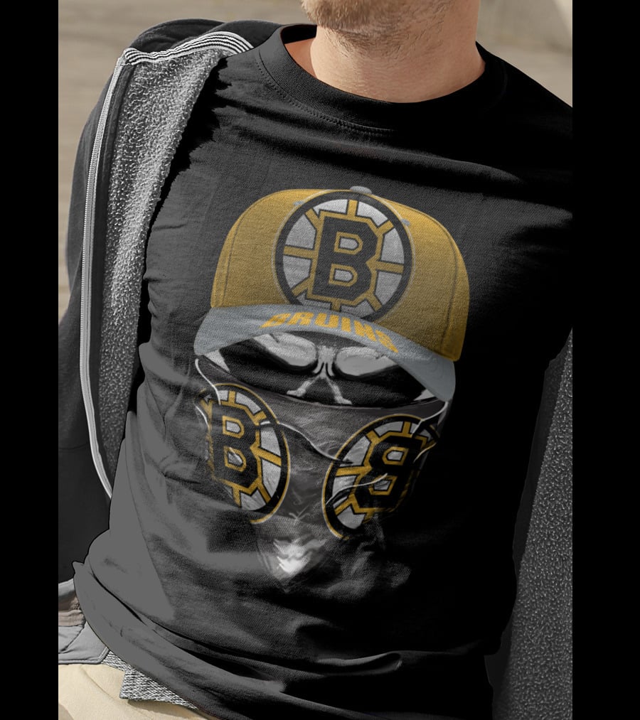 Boston Bruins Hat And Bandana Set With Iconic B T-Shirt