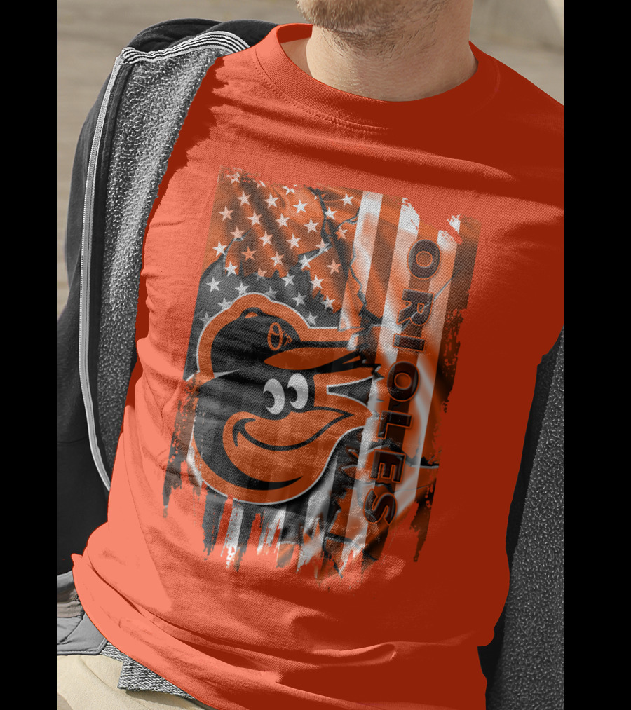 Baltimore Orioles American Flag Bird T-Shirt