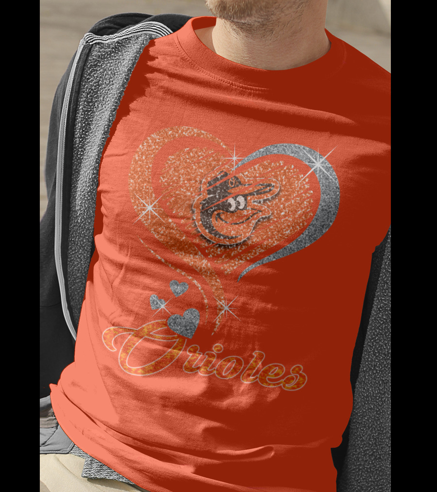 Orioles Heart Sparkle Design Baltimore Orioles T-Shirt