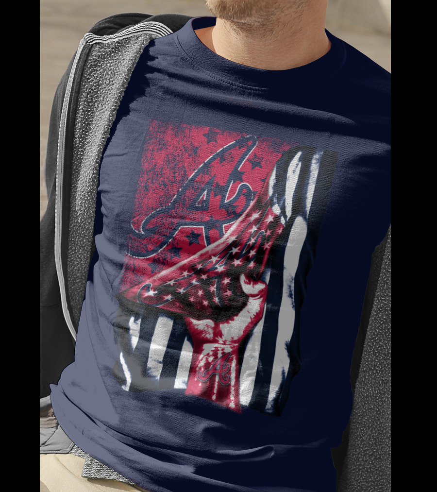 Atlanta Braves A Logo Stars And Stripes Flag T-Shirt