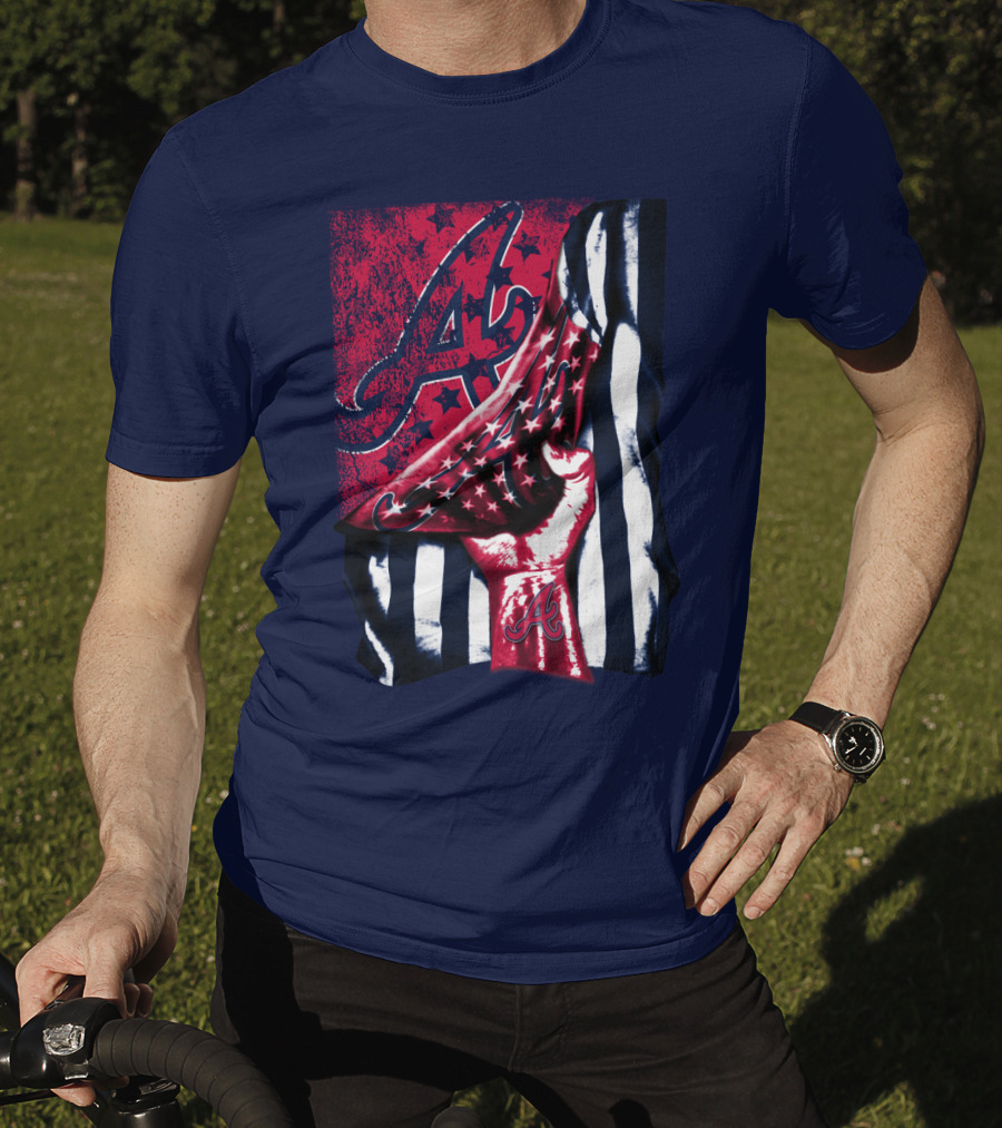 Atlanta Braves A Logo Stars And Stripes Flag T-Shirt
